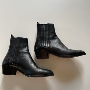 Zara black leather boots